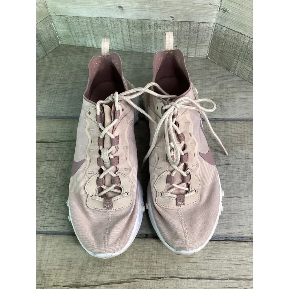 Nike React Element 55 Womens Shoes Plum Chalk Light Cream BQ2728-200 Size 9